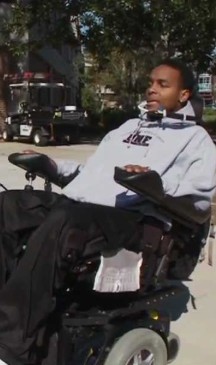 Close-up of a person with ALS.