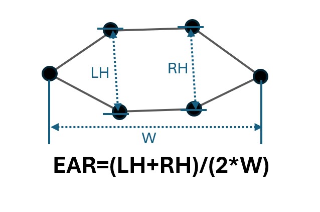 Diagram showing the definition of Eye Aspect Ratio (EAR)
